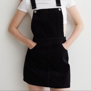 Black Corduroy Overall Dress